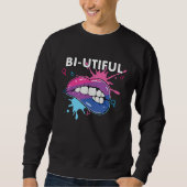 Bi Utiful Bisexual Rainbow Pride Bisexuality LGBTQ スウェットシャツ (正面)