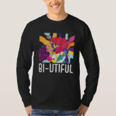 Bi Utiful Bisexual Rainbow Pride Bisexuality LGBTQ Tシャツ (正面)