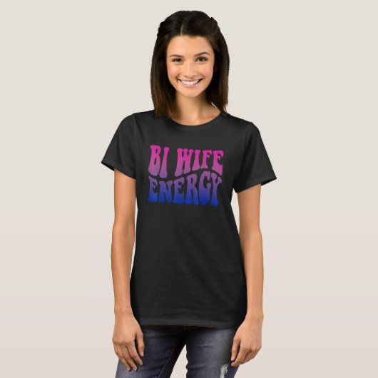 Bi Wife Energy Bisexual Pride Bisexual Flag Retro Tシャツ (正面フル)