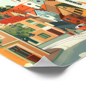 Bialystok Poland Poster Art Print, City Retro Vint ポスター (角)