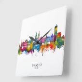 Białystok Poland Skyline スクエア壁時計 (傾斜)