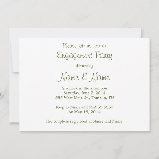 Biancaヒツジの婚約パーティの招待 招待状 (裏面)