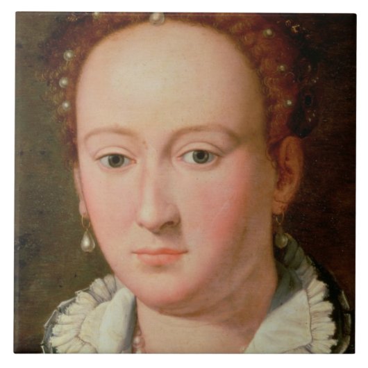 Bianca Cappello、c.1580 (銅のポートレートの油 タイル (正面)