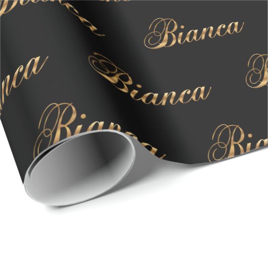 Bianca gold Design Lettering Geschenkpapier ラッピングペーパー (ロールコーナー)