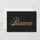 Bianca gold Design Lettering Karte (正面)