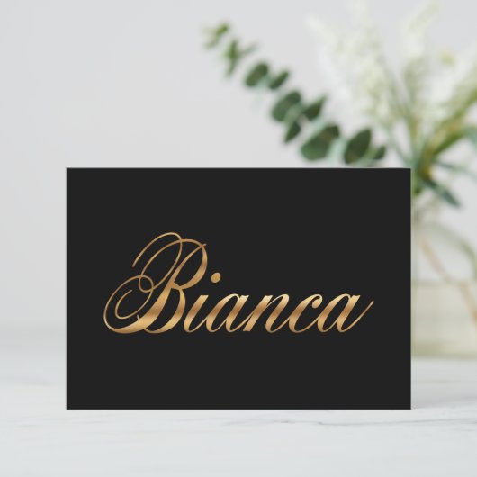 Bianca gold Design Lettering Karte (スタンド正面)