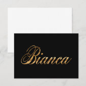 Bianca gold Design Lettering Karte (正面/裏面)