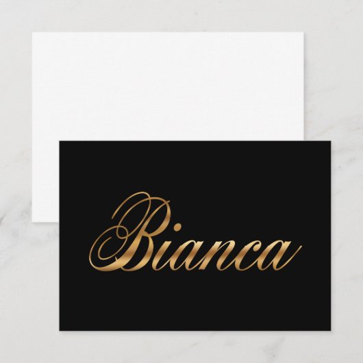 Bianca gold Design Lettering Karte (正面/裏面)