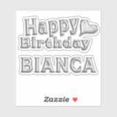 Bianca Happy Birthday silver Aufkleber Sticker シール (シート)