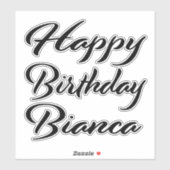 Bianca Name Vorname black Sticker Geburtstag シール (シート)