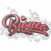 Bianca red Heart Graffiti Aufkleber Sticker シール (正面)