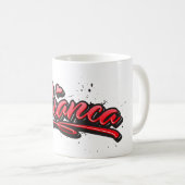 Bianca red Heart Graffiti Tasse Kaffeetasse コーヒーマグカップ (正面右)
