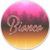 Bianca Vorname Name golden pink Aufkleber Sticker シール (正面)