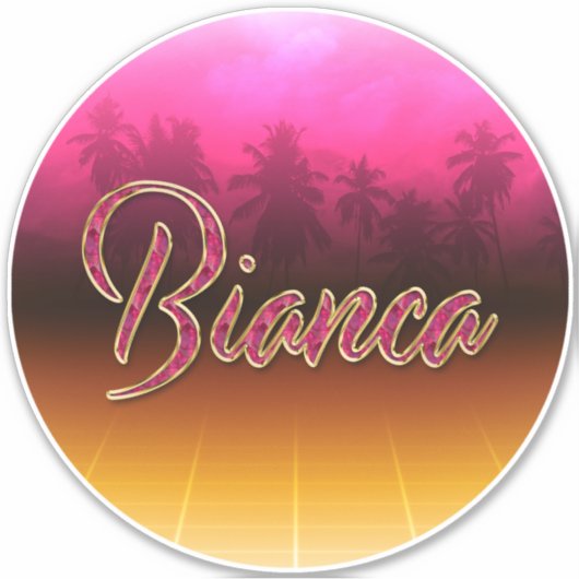 Bianca Vorname Name golden pink Aufkleber Sticker シール (正面)
