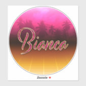 Bianca Vorname Name golden pink Aufkleber Sticker シール (シート)