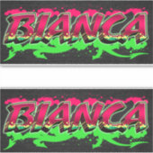 Bianca Vorname Name Graffiti Aufkleber Sticker シール (正面)
