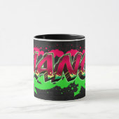 Bianca Vorname Name Graffiti red green Tasse マグカップ (中央)