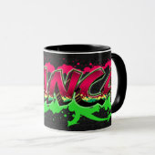 Bianca Vorname Name Graffiti red green Tasse マグカップ (正面右)