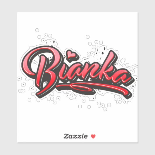 Bianka red Heart Graffiti Aufkleber Sticker シール (シート)