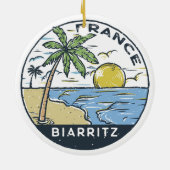Biarritz France Vintage セラミックオーナメント (裏面)