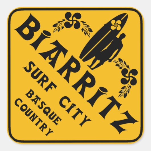 Biarritz Surfing スクエアシール (正面)