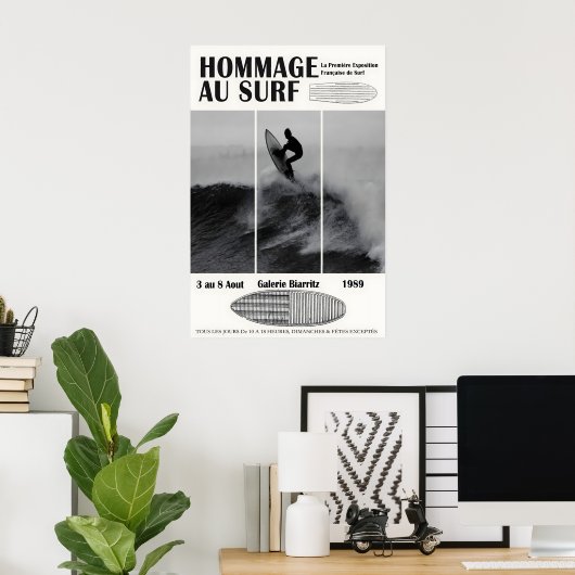 Biarritz Surfing Exhibition Poster 1989 Surf ポスター (ホームオフィス)
