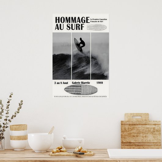 Biarritz Surfing Exhibition Poster 1989 Surf ポスター (キッチン)