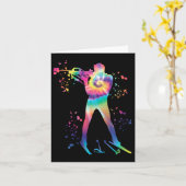 Biathlete Nordic Skiing Biathlon  カード (黄色い花)