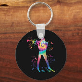 Biathlete Nordic Skiing Biathlon  キーホルダー (正面)