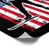 Biathlon American Flag 2 Usa Gift - Biathlon Team ポスター (角)