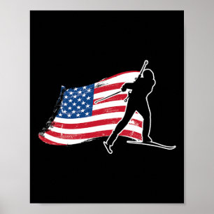 Biathlon American Flag Usa Gift - Biathlon Team ポスター