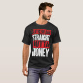 Biathlon Dad Straight Outta Money Biathlete Father Tシャツ (正面フル)