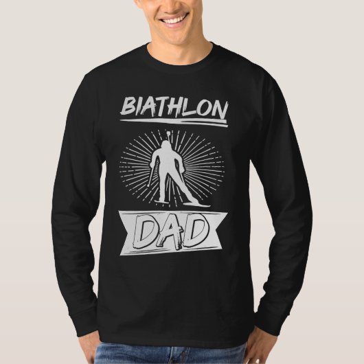 Biathlon Dad Winter Sports Snow Biathlete Cross Co Tシャツ (正面)