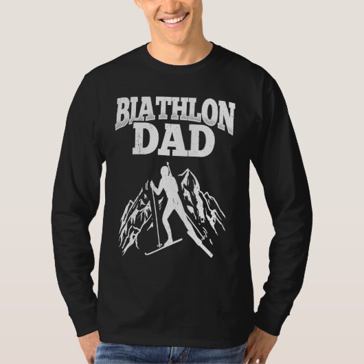 Biathlon Dad Winter Sports Snow Biathlete Cross Co Tシャツ (正面)