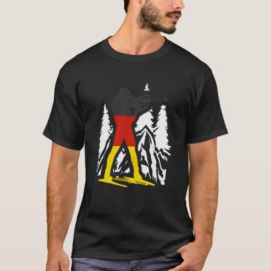 Biathlon Germany winter biathlete skier mountain   Tシャツ (正面)