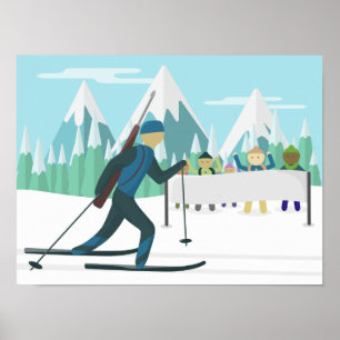 Biathlon Poster -テキストを配置 ポスター