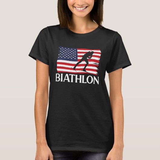 Biathlon Target Skiing Biathlete Shooting Sports C Tシャツ (正面)