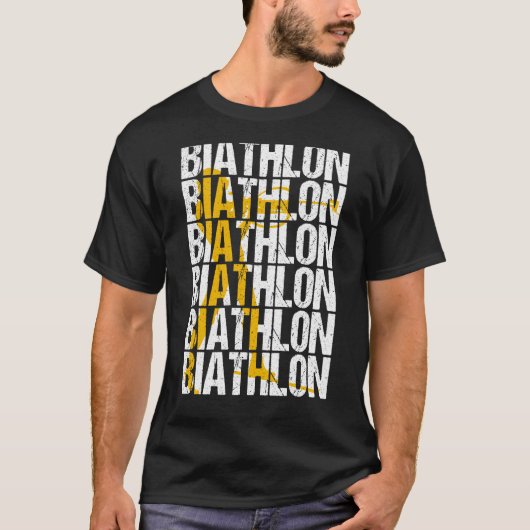 Biathlon winter sports biathlete skier mountain  3 tシャツ (正面)