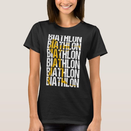 Biathlon winter sports biathlete skier mountain  3 tシャツ (正面)