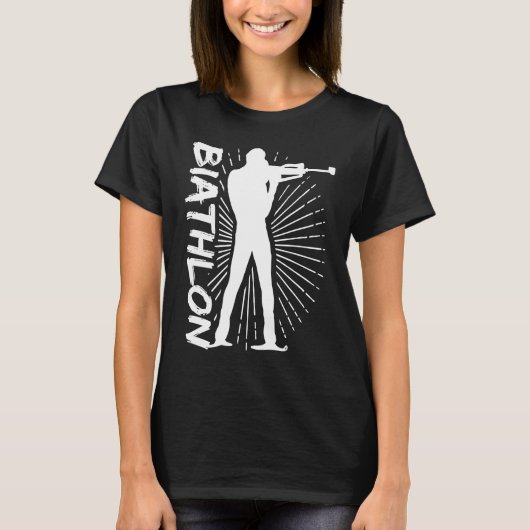 Biathlon Winter Sports Snow Biathlete Cross Countr Tシャツ (正面)