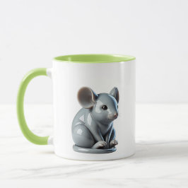 Bibelot en 3D d'une souris de porcelaine. マグカップ