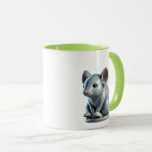 Bibelot en 3D d'une souris de porcelaine. マグカップ (正面右)