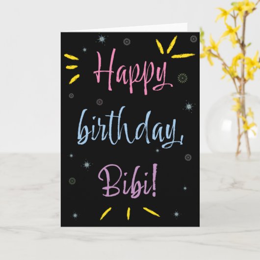 Bibi用誕生日カード カード (黄色い花)