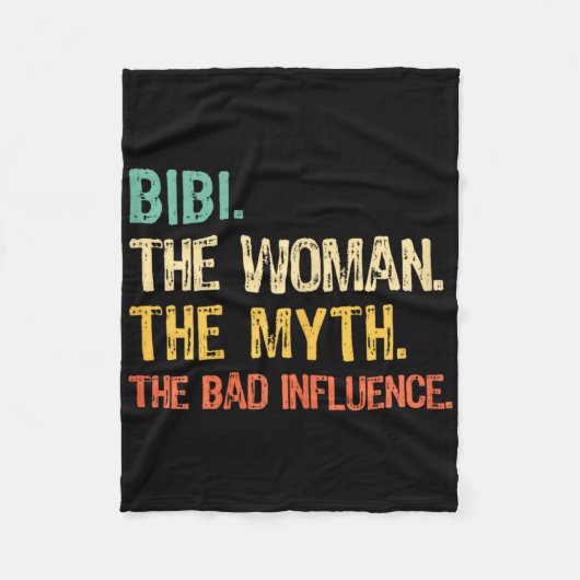 Bibi The Woman The Myth The D Influence Funny Retr フリースブランケット (正面)