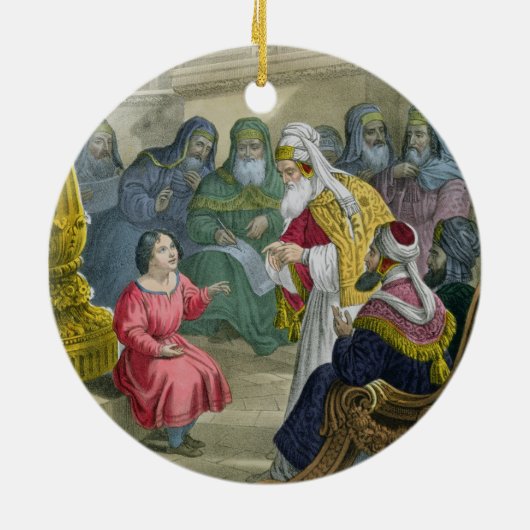 biblからの寺院の医者を持つキリスト、 セラミックオーナメント (裏面)