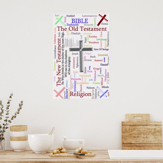 BIBLEと宗教関連文字 ポスター (キッチン)