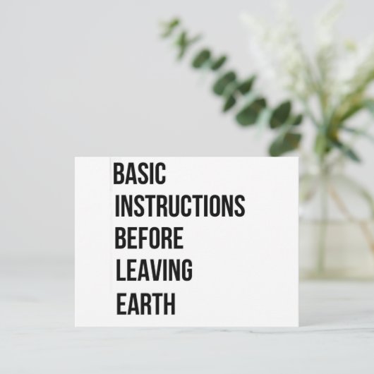 BIBLE:地球を離れる前の基本的な指示 ポストカード (スタンド正面)