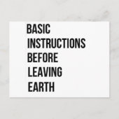 BIBLE:地球を離れる前の基本的な指示 ポストカード (正面)