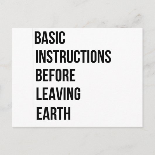 BIBLE:地球を離れる前の基本的な指示 ポストカード (正面)