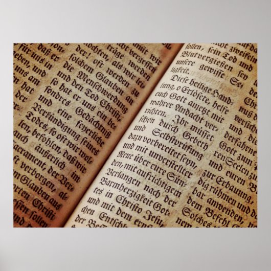 Bible book page writing texture ポスター (正面)